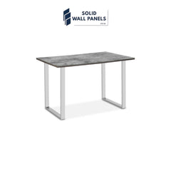 Tokyo Grey Stone Effect Glass Dining Table – Chrome Base 120cm