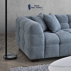 Tribeca Corner Sofa – Iron Boucle Fabric | Modern Chesterfield Design