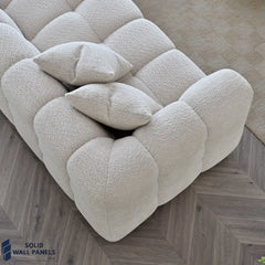 Tribeca Sofa Range – Oatmeal Boucle Fabric | Modern Chesterfield Design