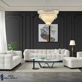 Tribeca Sofa Range – Oatmeal Boucle Fabric | Modern Chesterfield Design