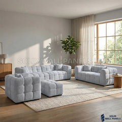 Tribeca Bubble Bouclé Sofa – Oatmeal Beige | 4 Seater, 3 Seater, Armchair & Footstool