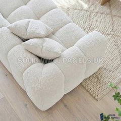 Tribeca Bubble Right Hand Facing Corner Sofa – Oatmeal Beige Bouclé | Modern Chesterfield Design