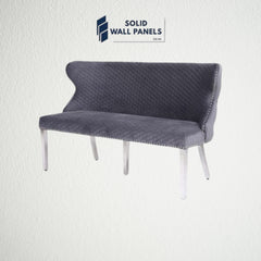 Valentino Velvet & Chrome Dining Bench – Premium Luxury Modern Seating