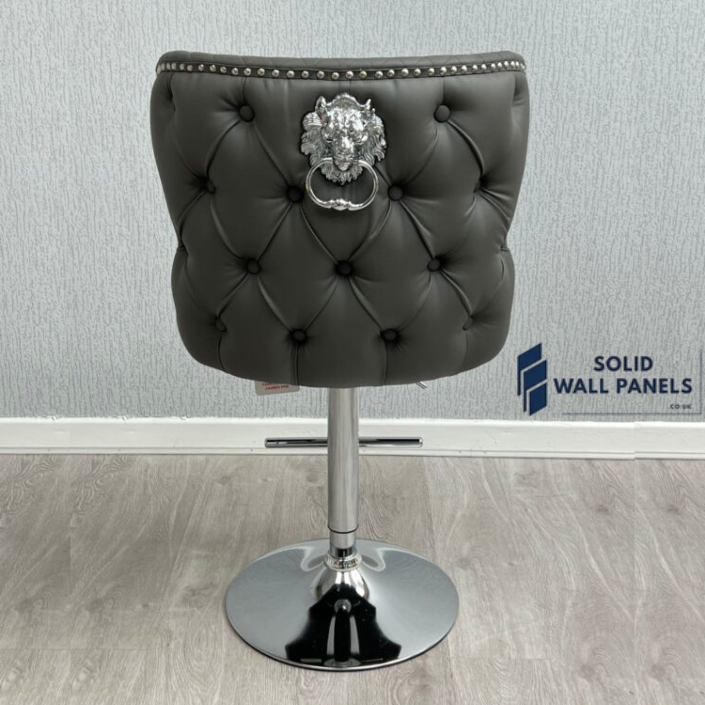 Premium Valentino Grey PU Leather Bar Stool – Luxury Modern Design