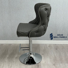Premium Valentino Grey PU Leather Bar Stool – Luxury Modern Design