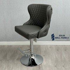 Premium Valentino Grey PU Leather Bar Stool – Luxury Modern Design
