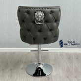 Premium Valentino Grey PU Leather Bar Stool – Luxury Modern Design