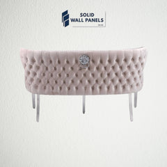 Valentino Velvet & Chrome Dining Bench – Premium Luxury Modern Seating