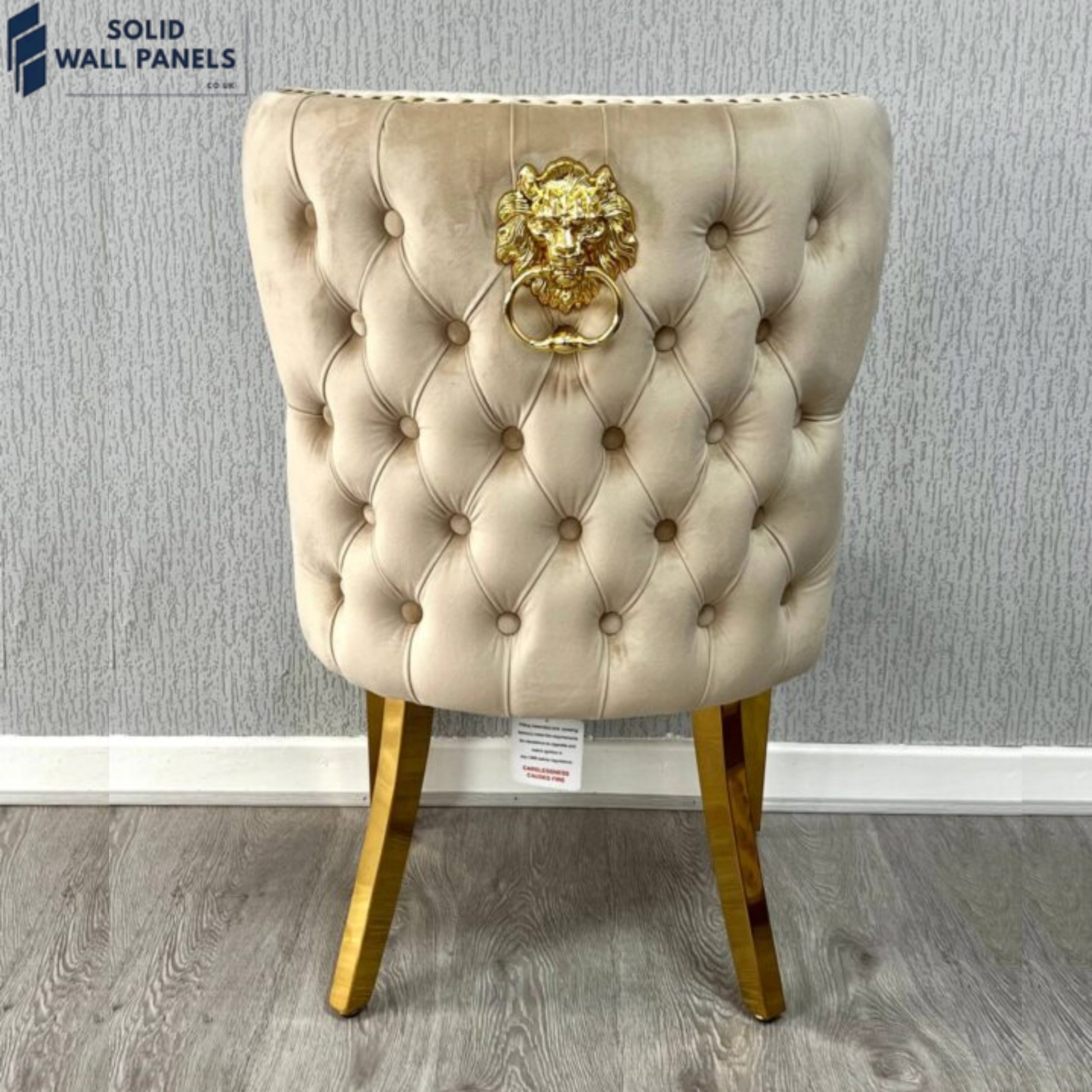 Valentino Gold Lion Knocker Velvet Chairs | 2 Colours Available