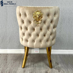 Valentino Gold Lion Knocker Velvet Chairs | 2 Colours Available