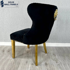 Valentino Gold Lion Knocker Velvet Chairs | 2 Colours Available