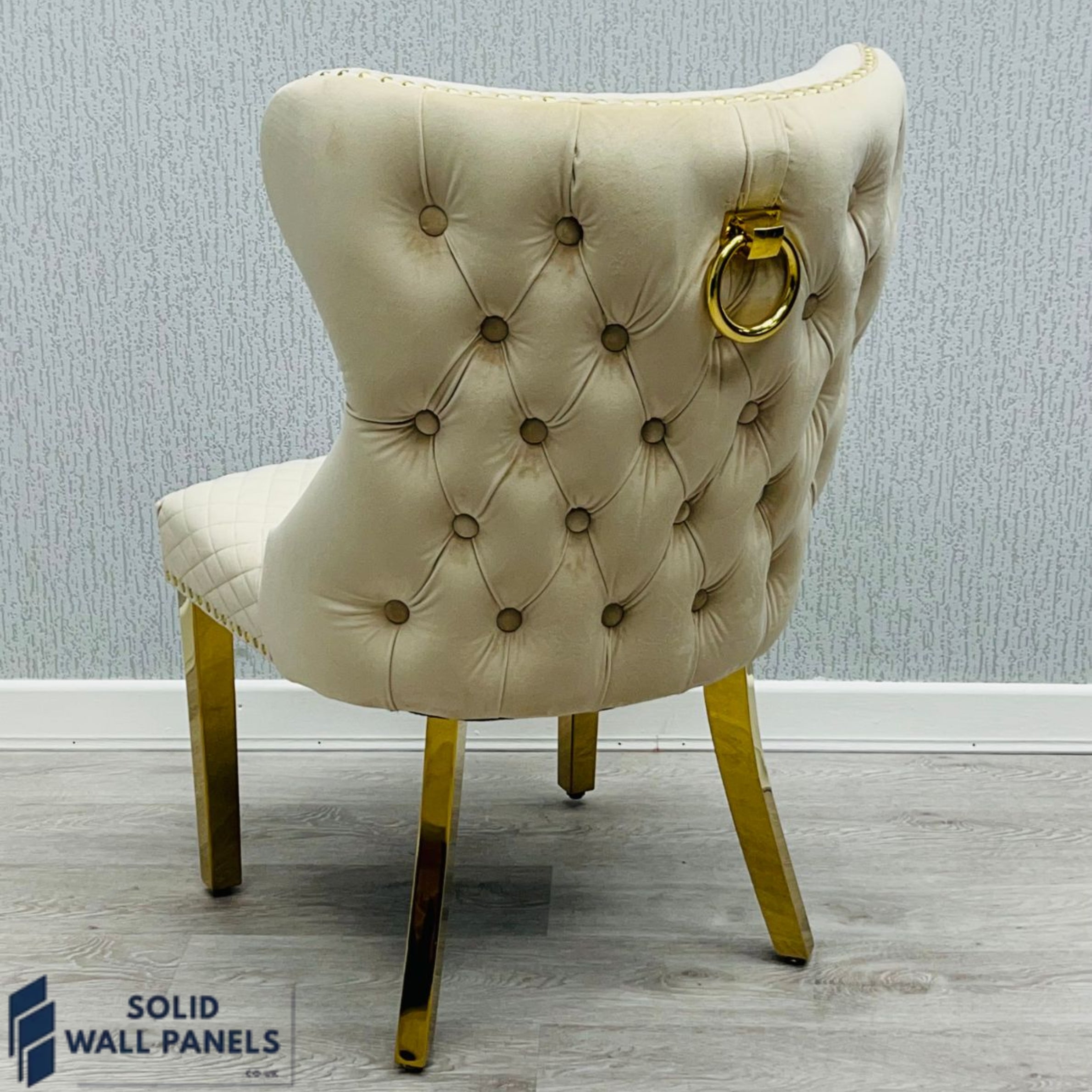 Valentino Velvet Gold Ring Knocker Dining Chairs | 2 Colours Available