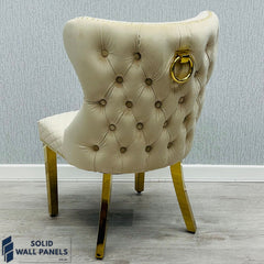 Valentino Velvet Gold Ring Knocker Dining Chairs | 2 Colours Available