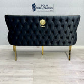 Victoria Luxury Bench – Premium Velvet with Gold | Solid Wall Panels