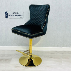 Premium Victoria Bar Stool Gold Lion Knocker – Luxury Modern Design