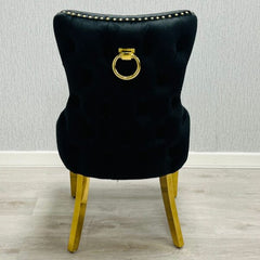 Victoria Velvet Ring Knocker Dining Chairs – Set of 2 | Available in 3 colours