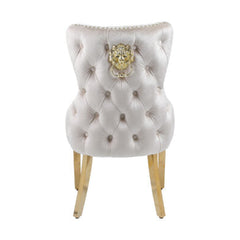 Victoria Velvet Lion Knocker Dining Chairs – Set of 2 (6 Colours Available)