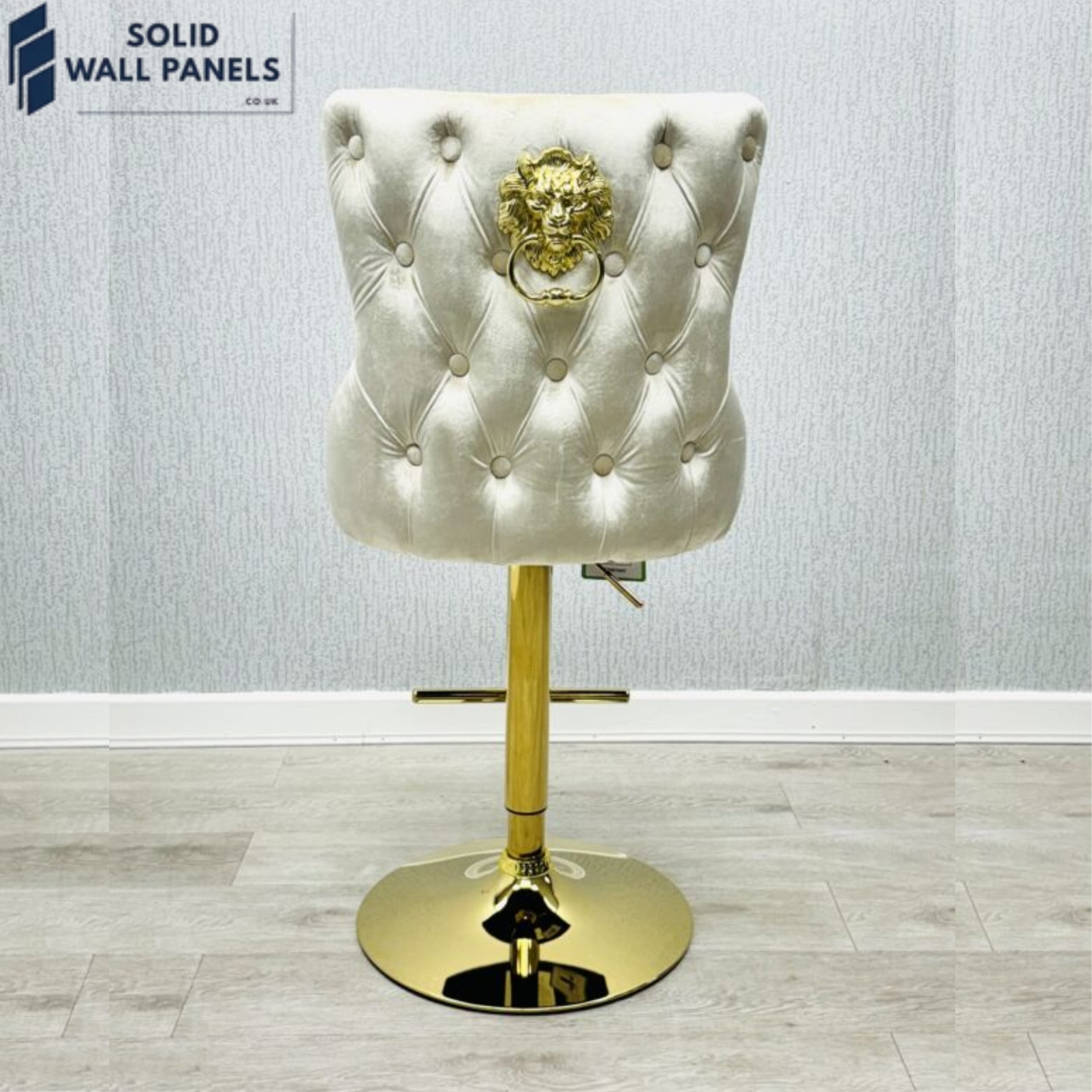 Premium Victoria Bar Stool Gold Lion Knocker – Luxury Modern Design