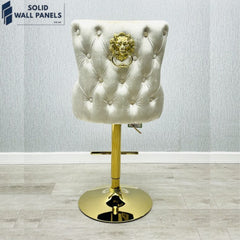 Premium Victoria Bar Stool Gold Lion Knocker – Luxury Modern Design