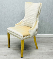 Victoria Velvet Ring Knocker Dining Chairs – Set of 2 | Available in 3 colours