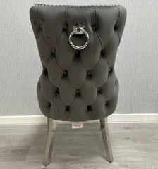 Victoria Velvet Ring Knocker Dining Chairs – Set of 2 | Available in 3 colours