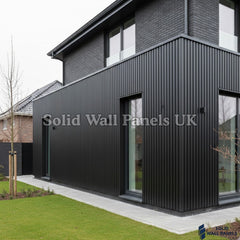 WPC 3D FLUTED Wall Panels – Black | Premium Wood Effect Cladding | Solid Wall Panels UK