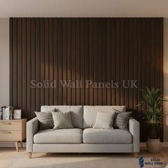 Walnut Slatted PVC Interior Wall Panels – Decorative Wood Effect Panelling 240cm (8 Pieces)
