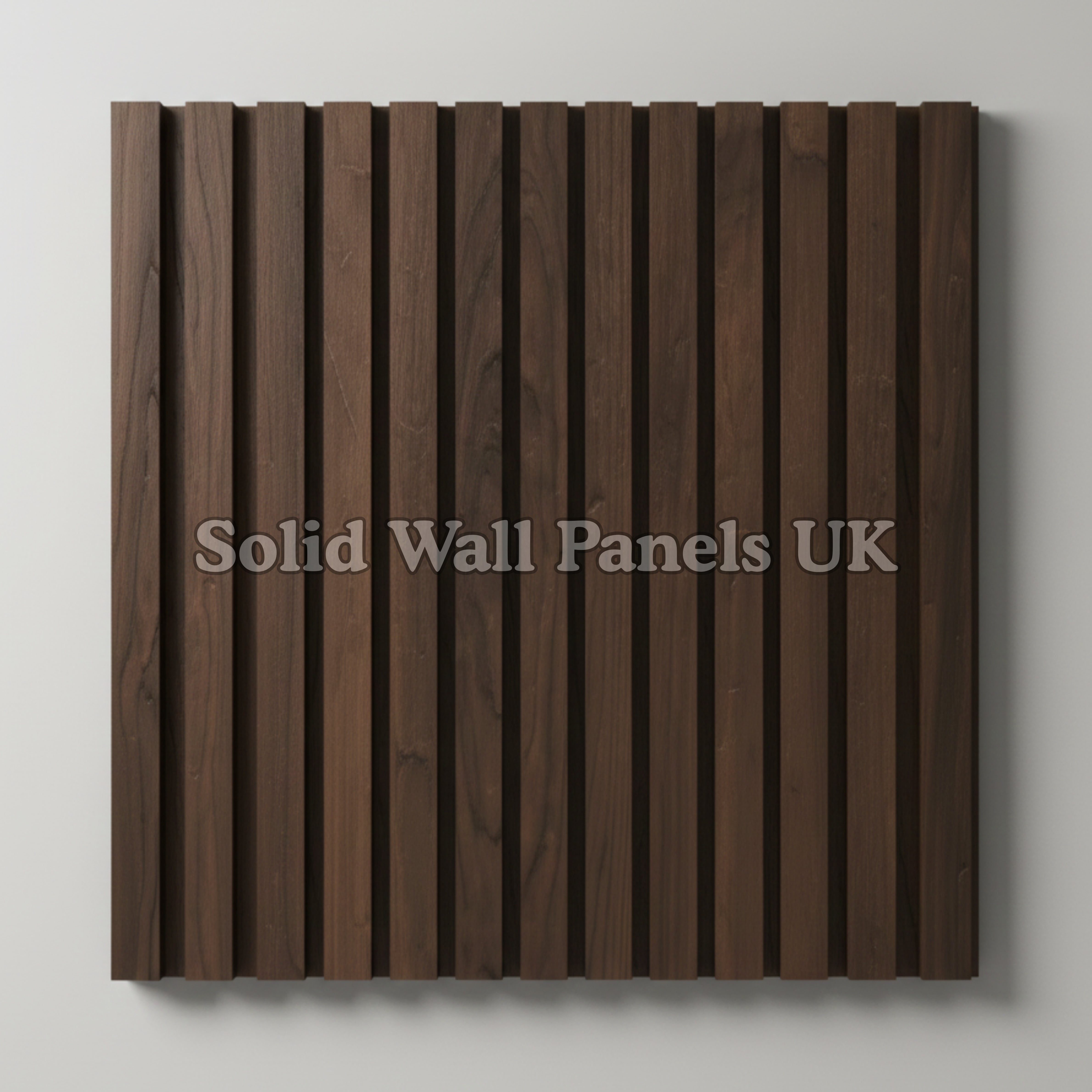 Square Acoustic Wood Wall Panels – Walnut | 12 Pieces 60x60cm | Solid Wall Panels UK