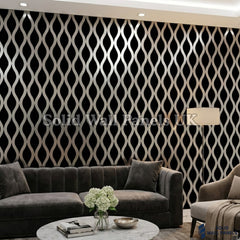 Wave Pattern Acoustic Wall Panel - Grey (60 × 240 cm) | Solid Wall Panels UK