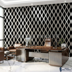 Wave Pattern Acoustic Wall Panel - Grey (60 × 240 cm) | Solid Wall Panels UK