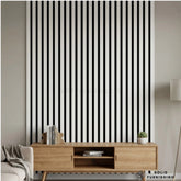 White Acoustic Slatted Wall Panels 240×60cm UK | Sound Absorbing Panels
