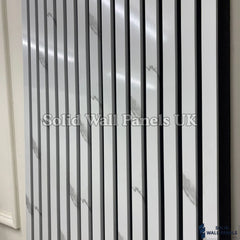 White Marble Acoustic Slatted Wall Panel 60×240cm | Stylish, Durable & Soundproof | Solid Wall Panels UK