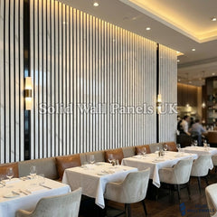 White Marble Acoustic Slatted Wall Panel 60×240cm | Stylish, Durable & Soundproof | Solid Wall Panels UK