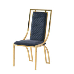 Windsor Velvet Dining Chairs with Gold or Silver Frame – Set of 2