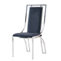 Windsor Velvet Dining Chairs with Gold or Silver Frame – Set of 2