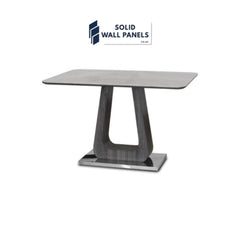 Zermatt 120cm Grey Ceramic Marble Dining Table with 4 Grey Chairs