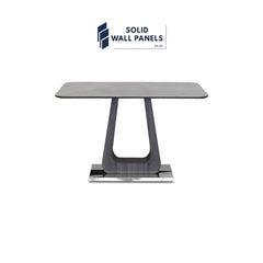 Zermatt 120cm Grey Ceramic Marble Dining Table with 4 Grey Chairs