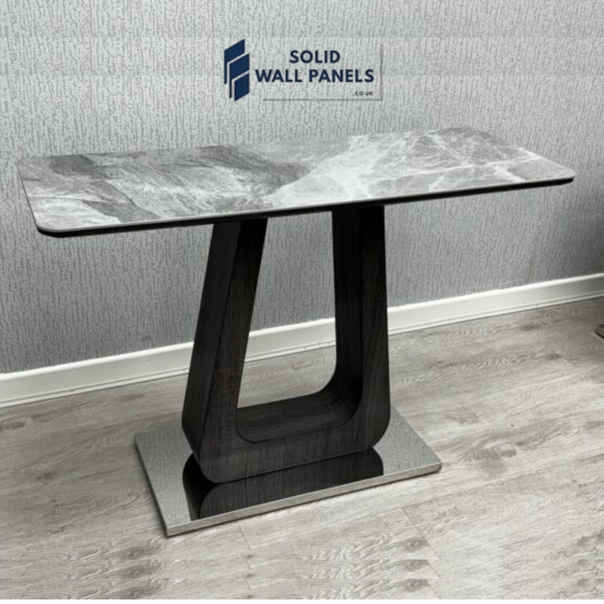 Zermatt Grey Ceramic Marble Console Table – Modern Luxury Hallway Table