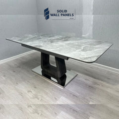 Zermatt Extendable Grey Ceramic Marble Dining Table – 160cm to 200cm