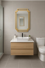 Decorative Modern Gold Frame Wall Mirror – 94 x 48 cm