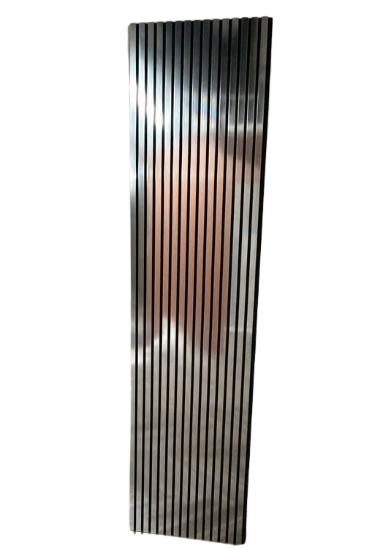 Acoustic Slatted Wall Panel – Chrome Metallic | Stylish, Durable & Soundproof | Fast UK Delivery