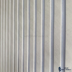 3 Sided Concrete Effect Acoustic Slat Wall Panel – Grey Felt | 240 × 60 cm