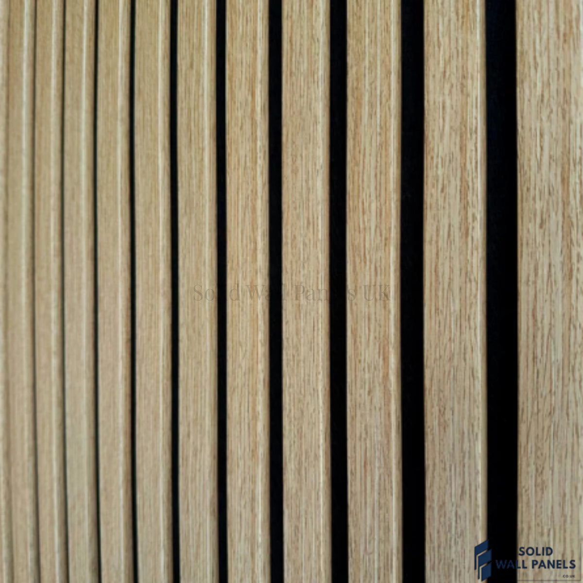 3 Sided Dark Oak Acoustic Slat Wall Panel – Black Felt | 240 × 60 cm
