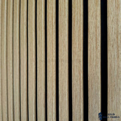 3 Sided Dark Oak Acoustic Slat Wall Panel – Black Felt | 240 × 60 cm