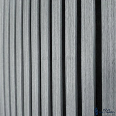 3 Sided Grey Oak Acoustic Slat Wall Panel – Black Felt | 240 × 60 cm