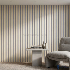 3 Sided Light Oak Acoustic Slat Wall Panel – Grey Felt | 240 × 60 cm