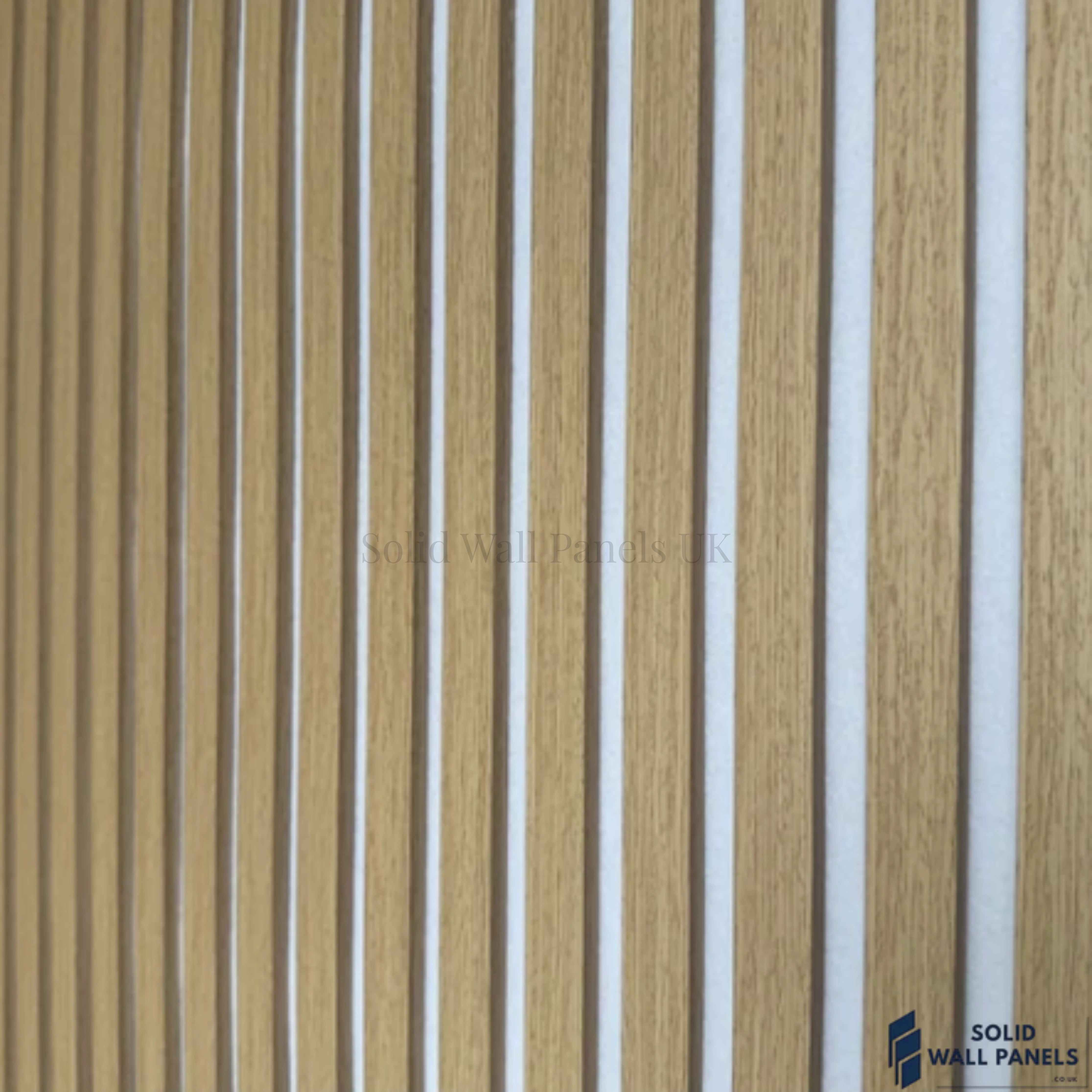 3 Sided Oak Acoustic Slat Wall Panel – Grey Felt | 240 × 60 cm