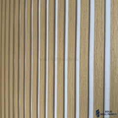 3 Sided Oak Acoustic Slat Wall Panel – Grey Felt | 240 × 60 cm
