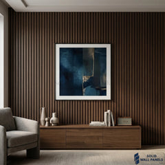 3 Sided Walnut Acoustic Slat Wall Panel – Black Felt | 240 × 60 cm