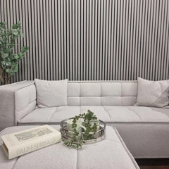 Real Wood Acoustic Slatted Wall Panels –  Ash Gray (60×240 cm) | Fast UK Delivery